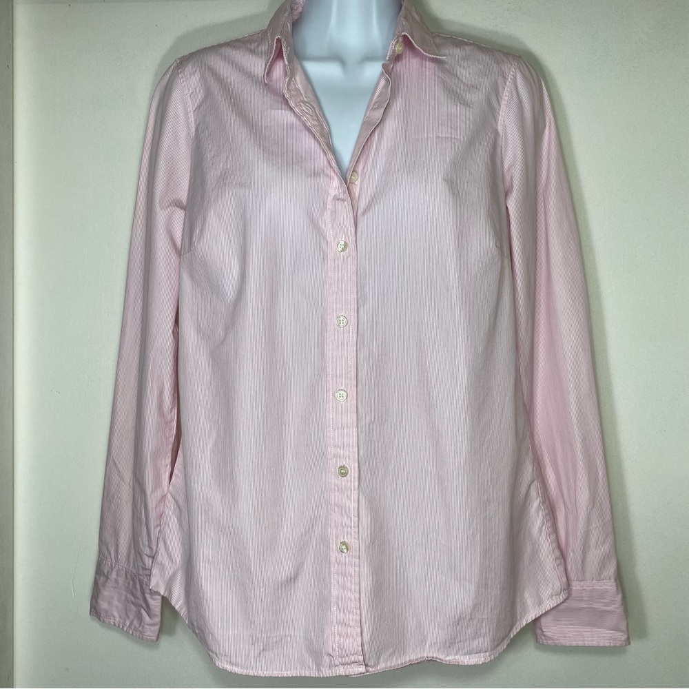 Haberdashery J. Crew 100% Cotton Pink Stripes Collar Button Up Shirts, S - Picture 2 of 8